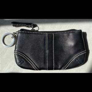 Coach Black Leather Key & Coin Pouch